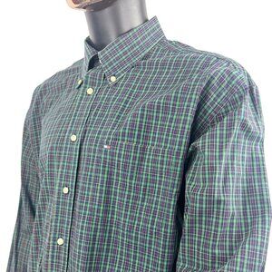 VTG Tommy Hilfiger Regular Fit Plaid Stretch Oxford Shirt